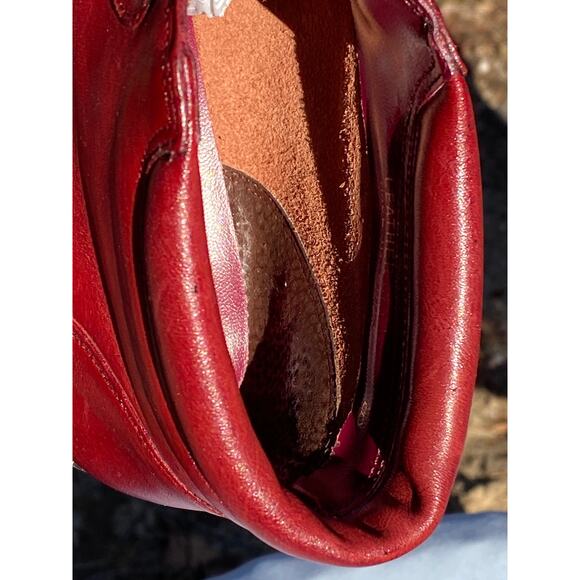 BiARRiTZ Fashions 8.5B Red Leather Bootie, Made in Chile Black Toe Detail EUC - Picture 7 of 9